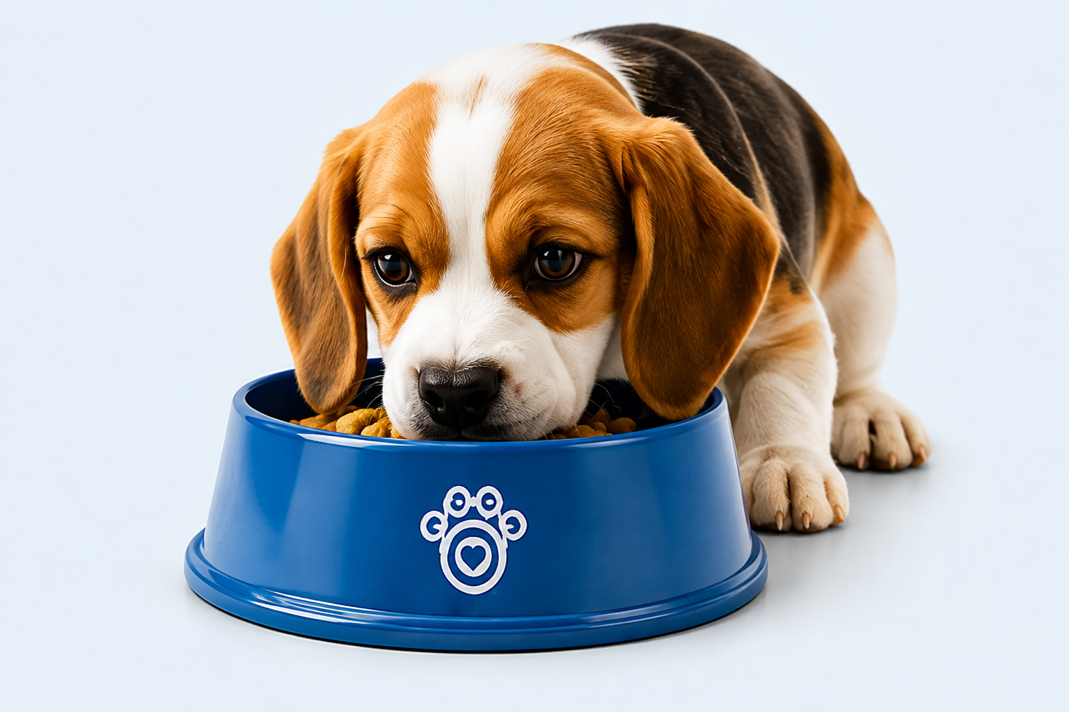 Dog enjoying a meal