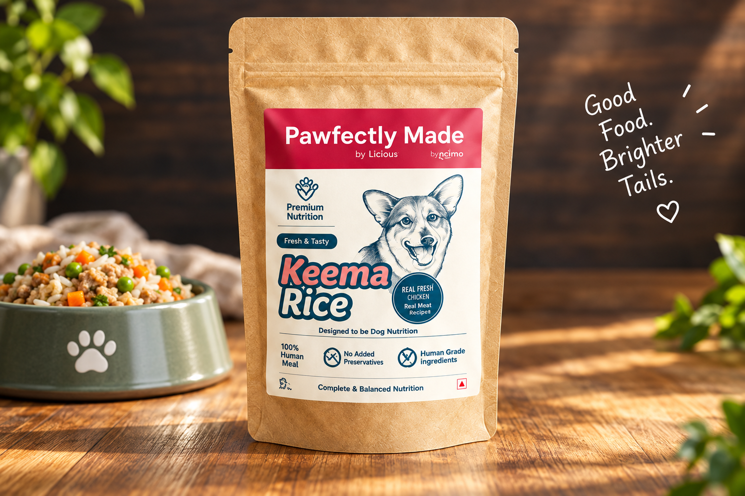 Each One Feed One Keema Rice meal pack beside a bowl of fresh food